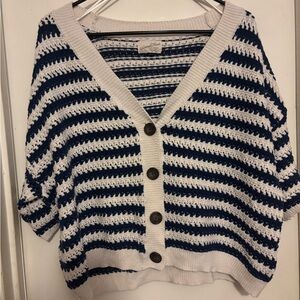 Universal Thread Navy and White Striped Cardigan